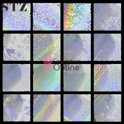 Folii de transfer, FST019 cu model Holografica, set 16 bucati